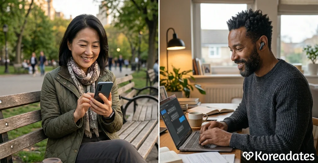 Users chatting on Korea dates website